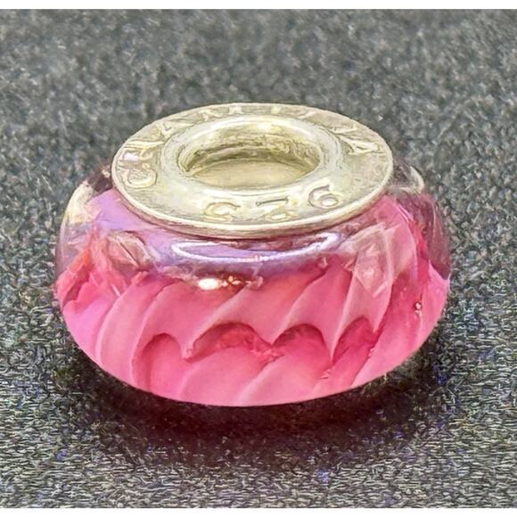 Chamilia Pink OB-101 Sterling Silver Fuchsia Dream Murano Charm P19 - Picture 1 of 6